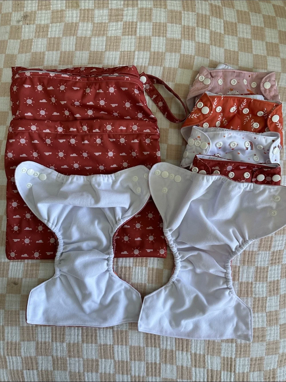 Babygoal Baby’Waterproof Wet Bag and Reusable Cloth Diaper Set of 6